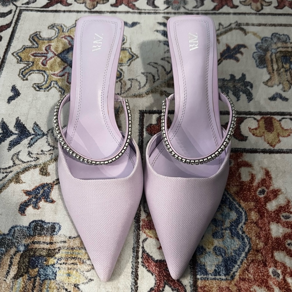 Zara Pointed Toe Kitten Heels